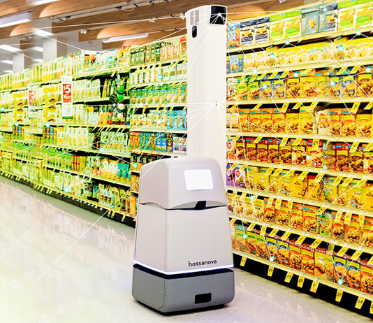 an autonomous robot that roll up and down the aisles of your store