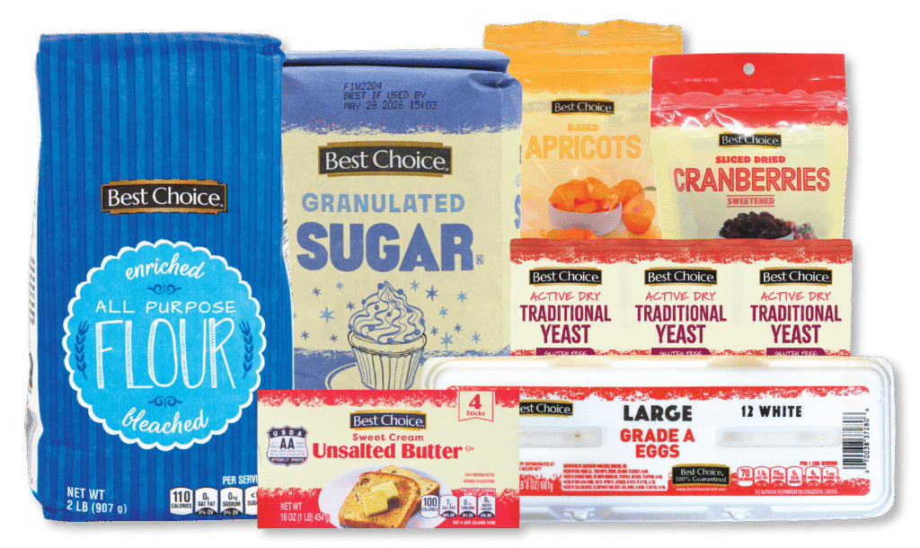 Items to make Rosca de Reyes (traditional sweet bread)